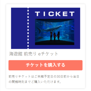 Webket 海遊館 eチケット 前売り